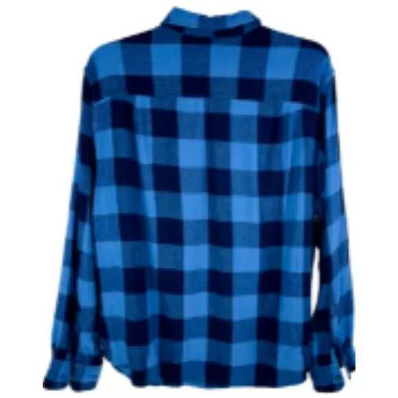 George Men's Navy | Blue Plaid Shirt Size: 2XL - Picture 6 of 6